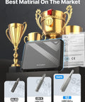 Award-winning 52 In 1 Precision Screwdriver Kit With Torx And Hex Bits Magnetic Repair Tool Set display with certificates and bits.