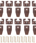 10 Sets Brown Plastic Drawer Track Slides And Glides With Mounting Screws For Home Makeovers Hella Durable No Sweat Setup Smooth Glide Replacement Hardware arranged with screws.
