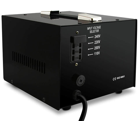 Black 1000 Watt Heavy Duty Voltage Converter Transformer For 110V 120V 220V 240V Step Up Down with input voltage selector view
