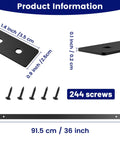 Product information showing Heavy Duty 61 Pack 36 Inch Flat Straight Deck Balusters With Screws Ready To Go Metal Railing Spindles details.