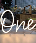 One Year Old Birthday Neon Sign LED Light for Party Vibes Table Decor USB Powered Flexible Silicone Neon With Acrylic Backplate