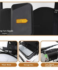 Driving turn signals, wiper blade, and storage box details for Top Shelf Electric Golf Cart For Two With Kickass 800W Motor.