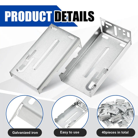 Heavy Duty Rear Mounting Brackets For 20 Pairs Of 45MM Soft Close Drawer Slides, zinc coated for stability.
