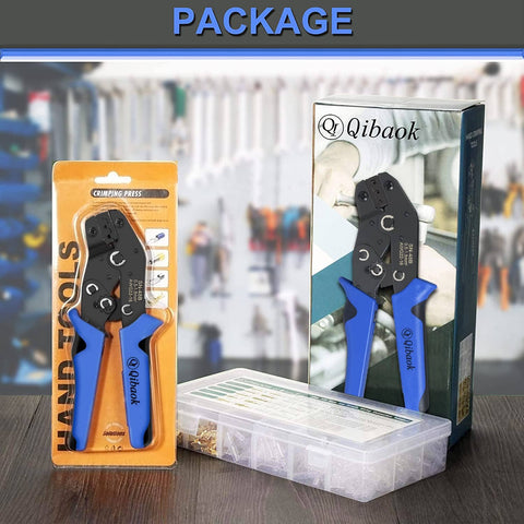 Self Adjusting Wire Terminal Crimping Tool Kit With Ratcheting Crimper For AWG 22 To 16 0.5 To 1.5 Mm2 Includes 500 Wire Terminals