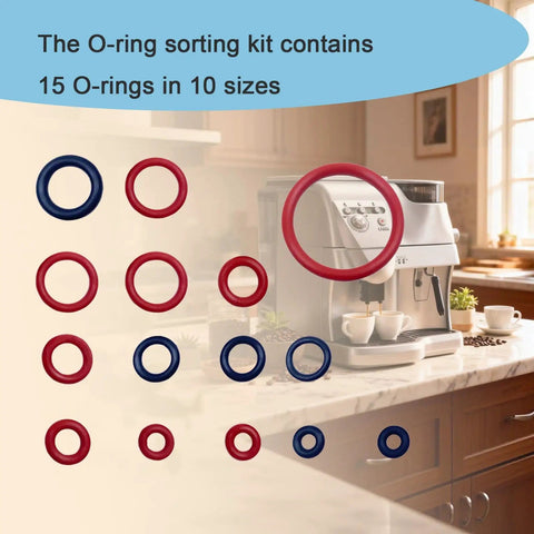 15 Piece O Ring Seal Kit For Maintenance Steam Valve Outlet Valve Boiler Brew Unit Universal Espresso Machine O Ring Repair Set