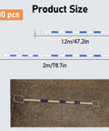 Ten Piece Blue Retractable Traffic Cone Connector Bars Rock Solid PVC Bar Links showing sizes 1.2m and 2m for easy setup and use.