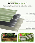 Anti-rust coated layers of a 4-In-1 Adjustable Raised Garden Bed Kit With Galvanized Planter Boxes in weather-resistant colors.