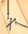 Two Inch Pocket Hole Screws Set Number Eight Exterior Grade 200 Pieces Heavy Duty Coarse Thread Self Tapping shown on wood surface