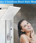 Dual Shower Heads With Handheld Spray Combo, 6 Inch Square Rain Shower Head With 78 Inch Stainless Steel Hose