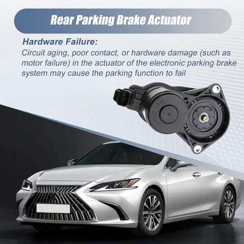 Zero Fuss Direct Swap Rear Parking Brake Actuator For Toyota Camry Rav4 Corolla Highlander Sienna Avalon C H R Lexus Es250 Is300 N X Series Plug And Play Fix close-up view with connector.