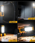 Folding work light with magnetic, hanging, standing, handheld uses from 239 Piece Tool Kit For Home And Auto All Purpose DIY Set.