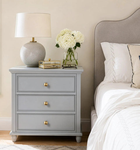 Bedside table with Champagne Bronze Cabinet Knobs 5 Pack Beefy Solid Aluminum Alloy One Hole Install Hardware For Cabinets