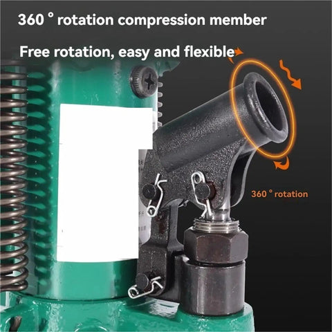 Close-up of 360° rotation compression member on 5 Ton Portable Hydraulic Claw Jack for flexible use and functionality.