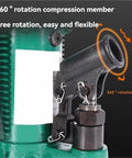 Heavy Duty 5 Ton Hydraulic Claw Jack With Sturdy Aluminum Frame And Locking Duckbill Clamps showing 360° rotation compression member.