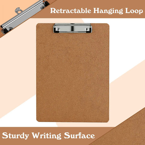 Six Pack Hardboard Clipboards For Letter Size 8.5 By 11 Inches with low-profile clip, eco friendly, portable writing surface