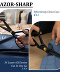 9 Inch Heavy Duty Fabric Scissors For Cutting Cloth And Materials Professional Sewing Shears With High Carbon Steel Blades Razor Sharp Tailor Scissors For DIY Projects Home Office And School Use Durable Long Lasting, cutting denim and fabric