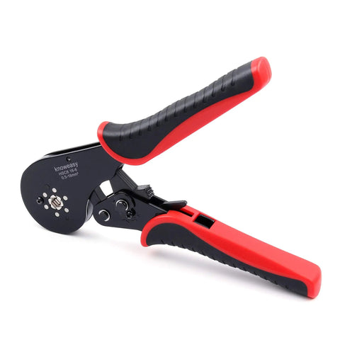 Hexagonal Ferrule Crimping Tool For Wire Ferrules 30-5 AWG 0.5-16mm2 With Ergonomic Non Slip Handle And Ratchet Mechanism on white background