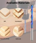 Router bit: EANOSIC extra-long 4-inch upcut spiral, 1/4" shank and 1/4" cutting diameter, solid carbide with NACO coating
