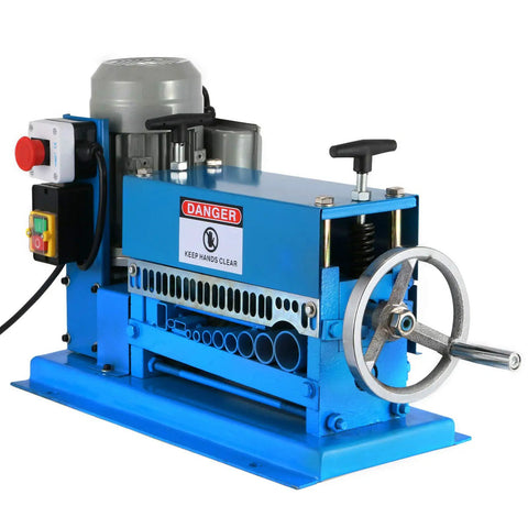 Industrial Auto Wire Stripping Tool Workhorse with 11 Channels and 10 Blades, heavy-duty aluminum, crank and drill driven