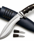 Iraqi Style Kukri Knife With An 8 Inch Blade, Hand Forged In Nepal, 5160 Carbon Steel, Full Tang Fixed Blade With Guard