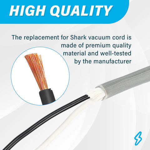 Close-up of 36Ft Replacement Vacuum Extension Cord For Navigator Lift Away Pro And Rotator Upright Vacuums, showing wire detail.