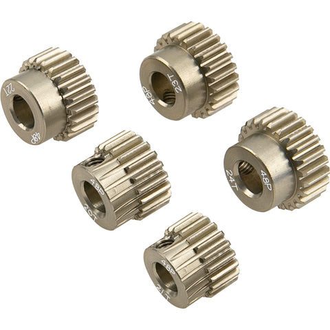 7075 Aluminum 48DP 5mm Pinion Gear Set With 20T 21T 22T 23T 24T Fits 5mm Shaft For One Tenth Scale RC Cars HPI Losi Axial Traxxas