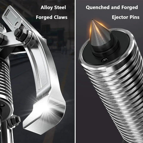 Close-up of alloy steel claws and ejector pins of Hydraulic Gear Puller With Hand Pump Kit For Hubs Bearings And Wheel Parts