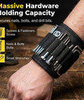 Adjustable Magnetic Wristband For Screws Nails And Small Tools Perfect For Mechanics Handymen And DIYers Keeps Tiny Parts Secure On Your Wrist For Quick Access And Faster Builds With Pro Grade Convenience black mesh wristband with tools
