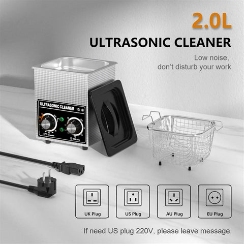 This awesome 120W ultrasonic cleaner bath features a digital timer and heater for jewelry, coins, and e-cig parts.