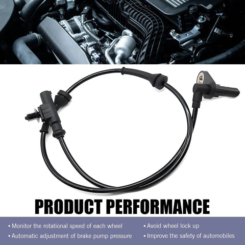 Zeathery rear-left wheel ABS sensor cable, black, OEM replacement for most cars