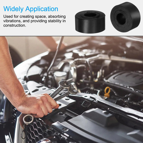 Mechanic working on car engine with 16 Pack Rubber Spacers 20mm OD 8mm ID 10mm Thick Anti Vibration Dampers For Home And Car