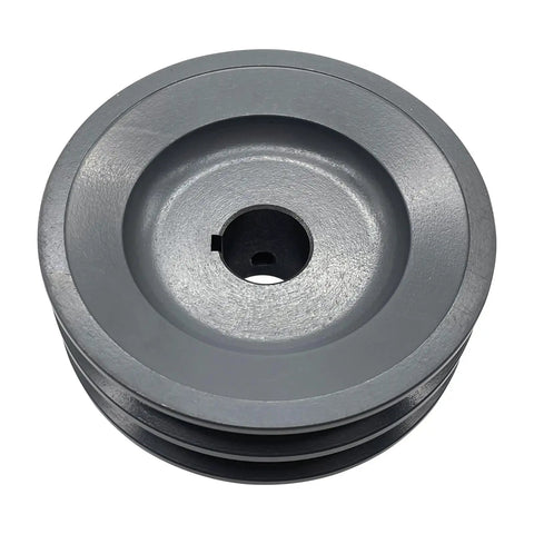 Built Tough Cast Iron Double Groove V Belt Pulley 4.25 Inch OD Bore 0.875 Inch Fits A 3L and 4L Belts with Standard Keyseat and Finished Bore, Static Balanced Sheave for Smooth, Reliable Power Transfer, front view