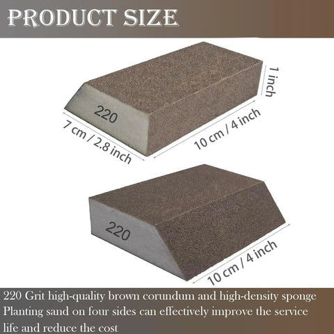 Two 220 grit sanding sponges from Eight Pack Sanding Sponge Kit With 60 80 120 220 Grits Coarse To Fine Washable And Reusable Blocks
