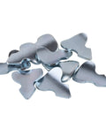Heavy Duty Single Prong Steel Drawer Stops Pack Of 12 Antique Zinc Furniture Hardware pile of zinc coated steel stops