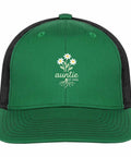 Green Trucker Cap For Men With Funny Design And All Day Comfortable Fit, Auntie Est 2026 embroidered flowers