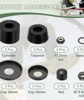Premium Skateboard Bushings And Truck Rebuild Kit With Hella Tough Washers And Pivot Cups Set in black PU parts and accessories.