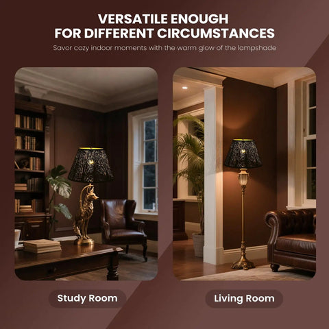 Metal Lamp Shade Replacement For Table Floor And Pendant Lights, 7 Inch Top, Empire Bell Style in study and living room settings