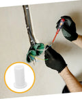 Awesome LIFKOME Silicone Wall Hole Plugs Cover Grommets For Cable Routing With Easy Install Antenna Protectors Keep Wiring Super Neat And Tidy Like A Pro., white silicone wall hole plug for cable routing, installed in drywall
