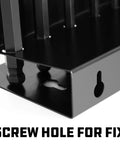 Close-up of the metal storage rack for Metric T Handle Hex Key Set With Ball End Wrenches 2mm To 10mm Chrome Vanadium Steel.