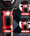 Rivet Gun For Milwaukee 18V Battery - Cordless Riveting Tool with LED light and control instructions visible