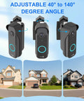 Anti Theft Doorbell Mount For Video Doorbell Camera Adjustable Left And Right Viewing Angle 40 To 140 Degrees