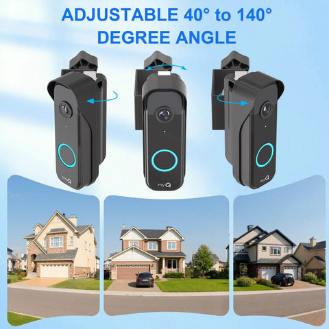 Anti Theft Doorbell Mount For Video Doorbell Camera Adjustable Left And Right Viewing Angle 40 To 140 Degrees
