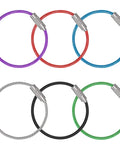 4 Inch Wire Keychain Cable 12 Pack In 6 Assorted Colors Heavy Duty Connectable Loop For Outdoor Hiking Travel Rugged Stainless Steel Key Ring Holder
