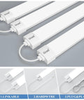 Two Pack Linkable LED Shop Lights 2ft And 4ft Waterproof Tubes 5000K Under Cabinet Lighting 18W Each Bright 1800 Lumens