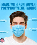 Top Shelf 3 Layer Disposable Face Masks, Individually Wrapped 50 Pack, wearable mask made with non woven polypropylene fabric.