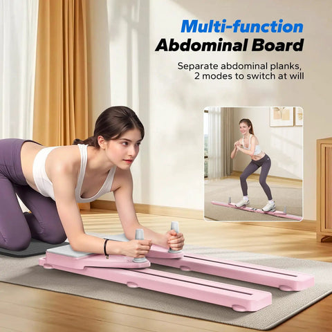 Heavy Duty Pilates Board And Versatile Ab Trainer Kit engineered to level up your core routine, shown in pink with anti-slip handles.