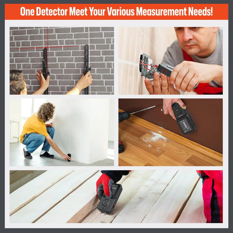 Stud Finder Wall Scanner With 4 High Precision Sensors And Smart Chip, 10 In 1 Measuring Tool For Home DIY, detects studs, wires, and joists in wall and floor use