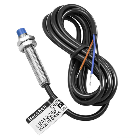 Compact M8 Inductive Proximity Sensor Switch With 2mm Sensing Distance, 8mm Mount, 10-30V DC, 200mA, NPN Normally Open, 3 Wire