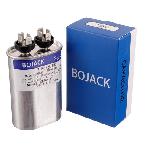 7.5 uF Run Start Capacitor For AC Motors And Fans 370V And 440V Oval CBB65 UL Recognized Safe