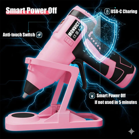 Cool Cordless Hot Glue Gun With Digital Display And Adjustable Temperature on standalone base